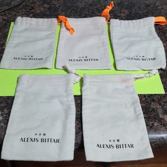 Alexis Bittar Jewelry - 5 Alexis Bittar Flannel Jewelry Bags